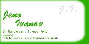 jeno ivanov business card