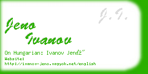 jeno ivanov business card